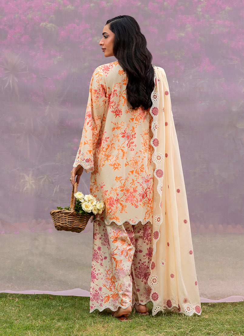 Printed Emb 3 PC Suit
