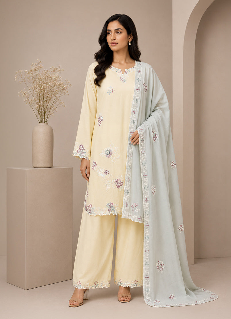 Embroidered 3 PC Suit