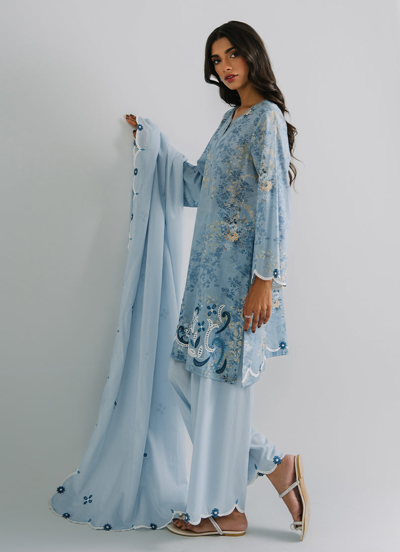 3 PC Embroidered Printed Suit