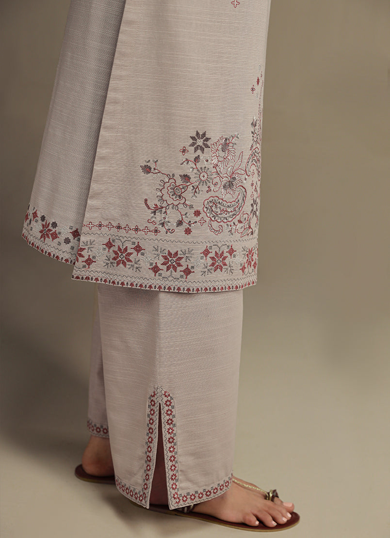 3 PC khaddar Embroidered Suit