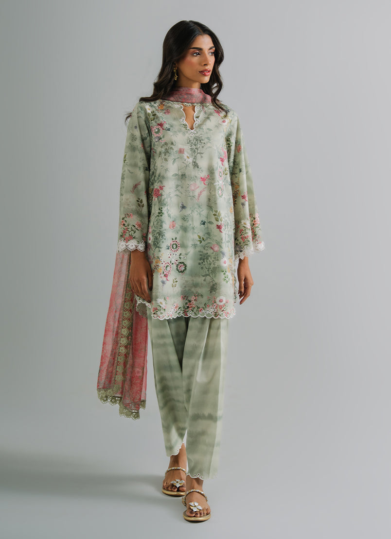 3 PC Embroidered Printed Suit