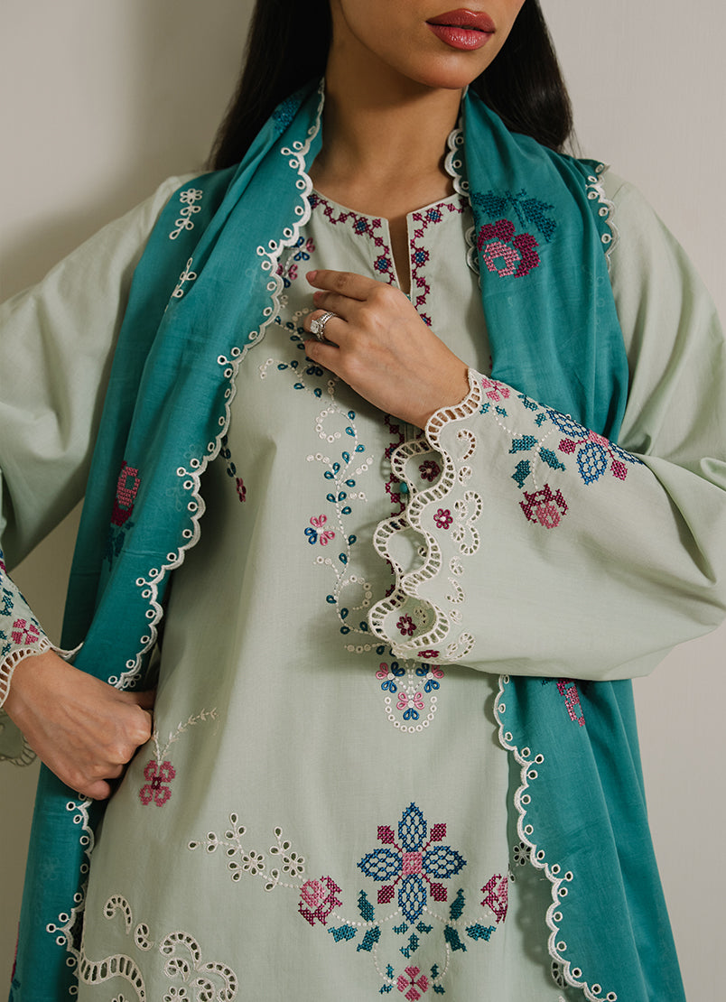 3PC Embroidered Suit