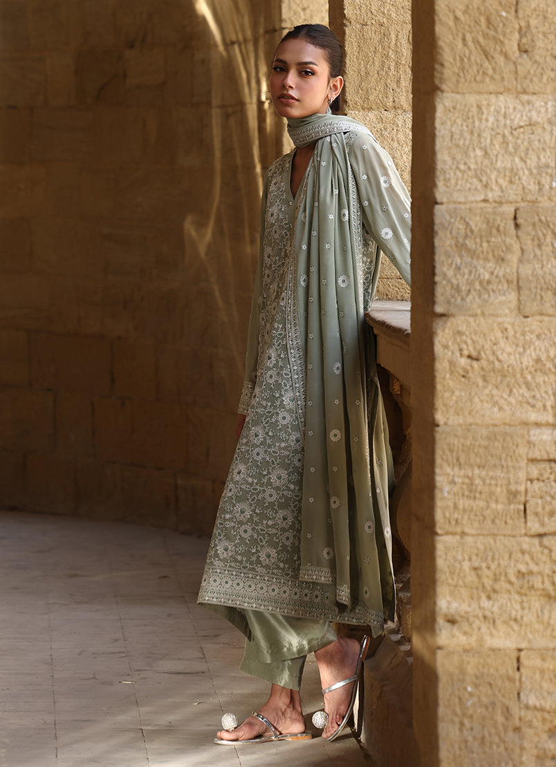 3 PC Embroidered Suit