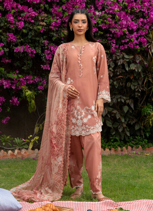Printed Emb 3 PC Suit