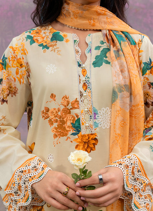 Printed Emb 3 PC Suit