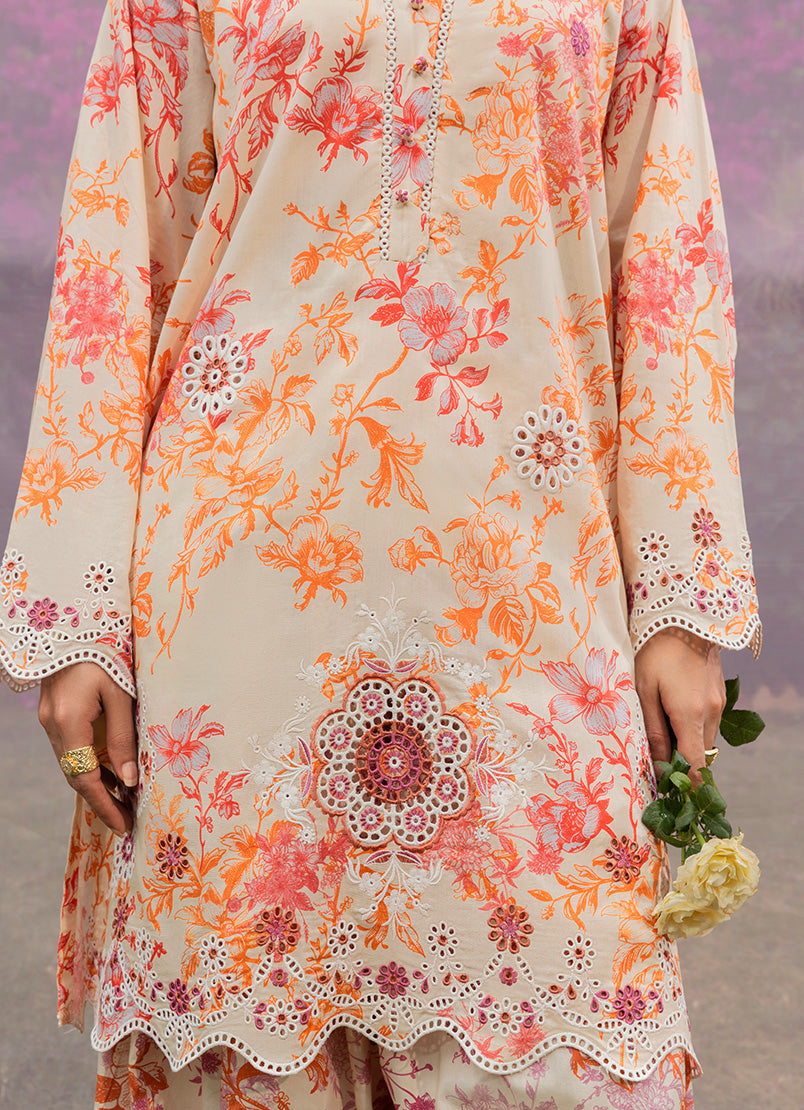 Printed Emb 3 PC Suit