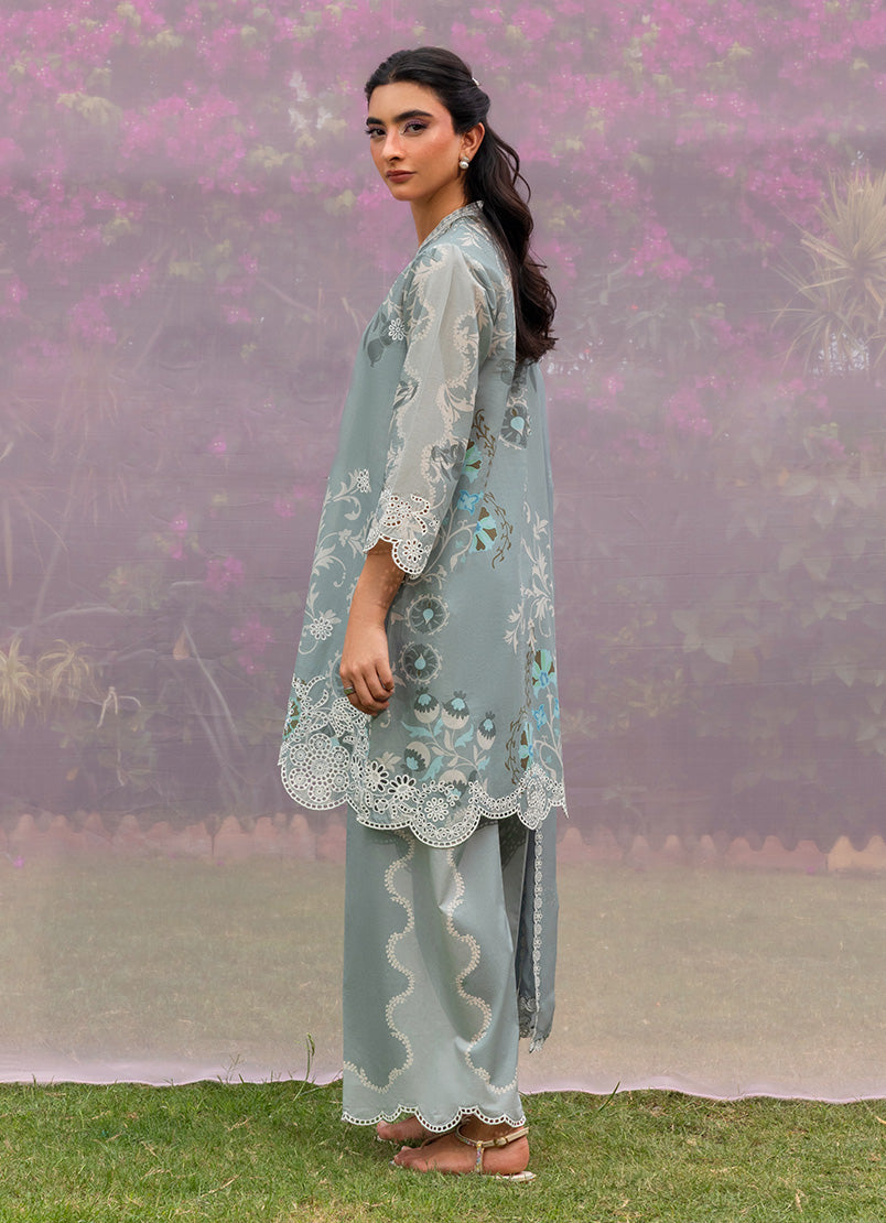 Printed Embroidered 3 PC Suit