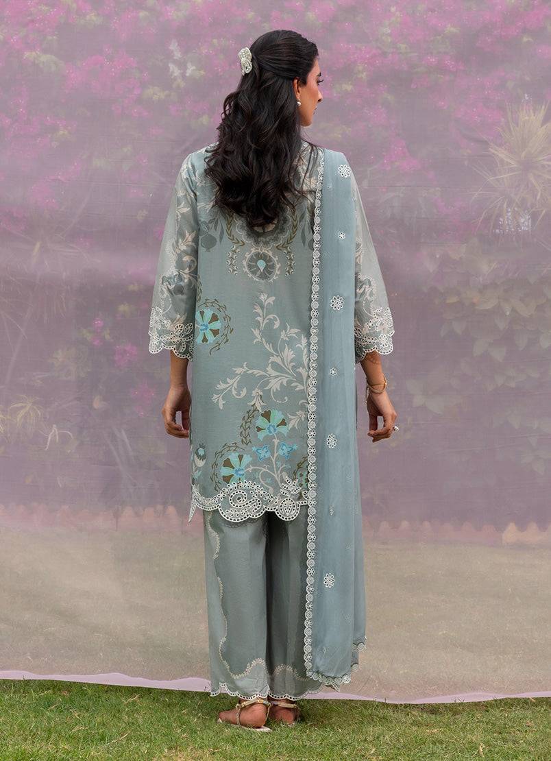 Printed Embroidered 3 PC Suit