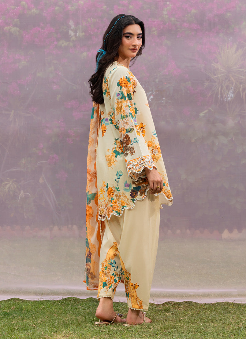 Printed Emb 3 PC Suit