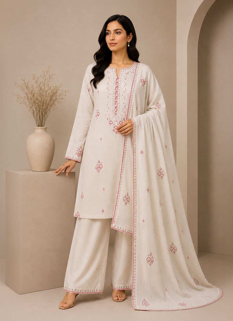 Embroidered 3 PC Suit