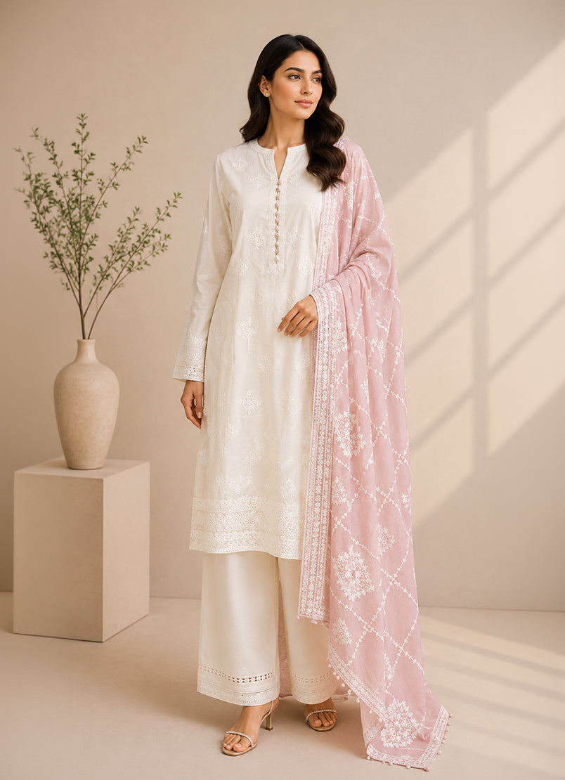Embroidered 3 PC Suit