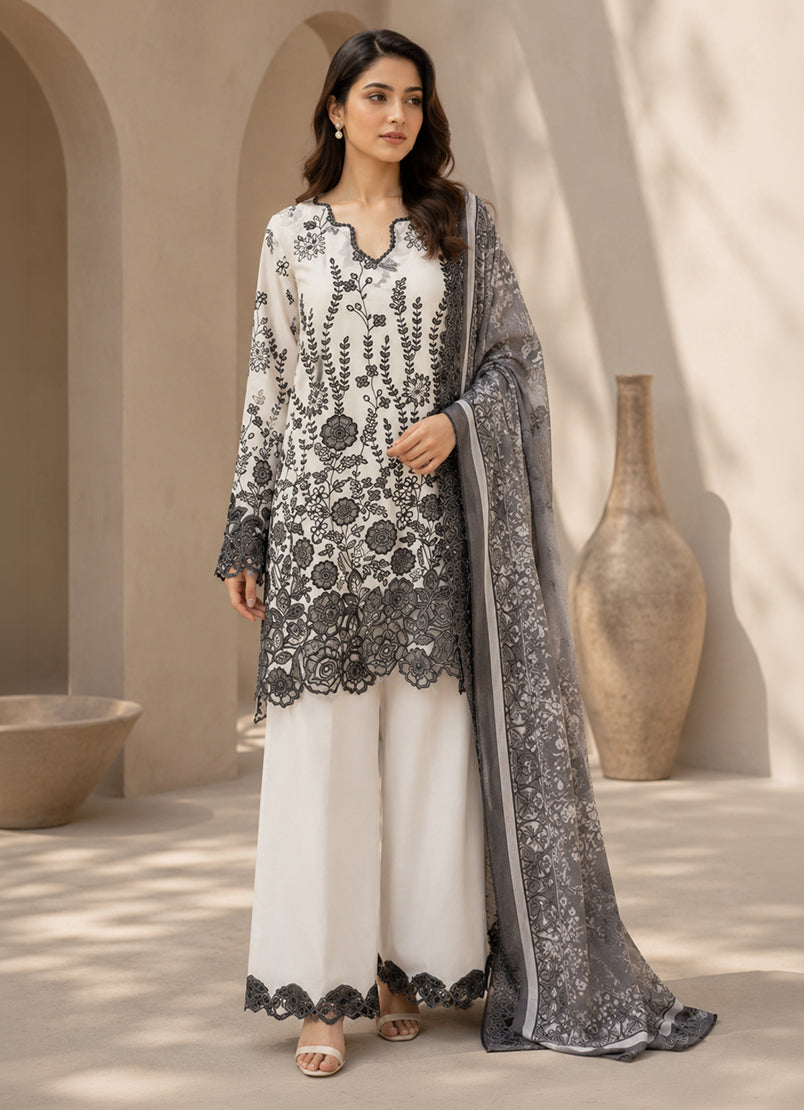 Embroidered 3 PC Suit