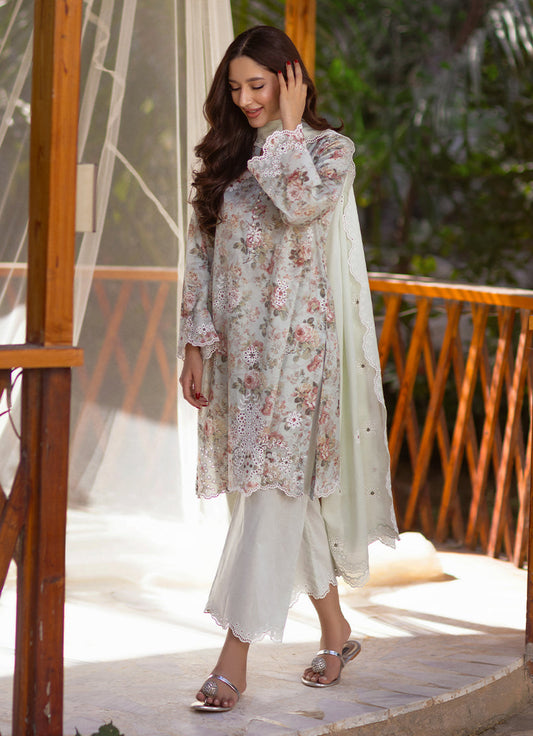 3 PC Embroidered Printed Suit