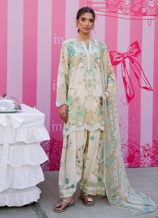 Printed Embroidered 3 PC Suit
