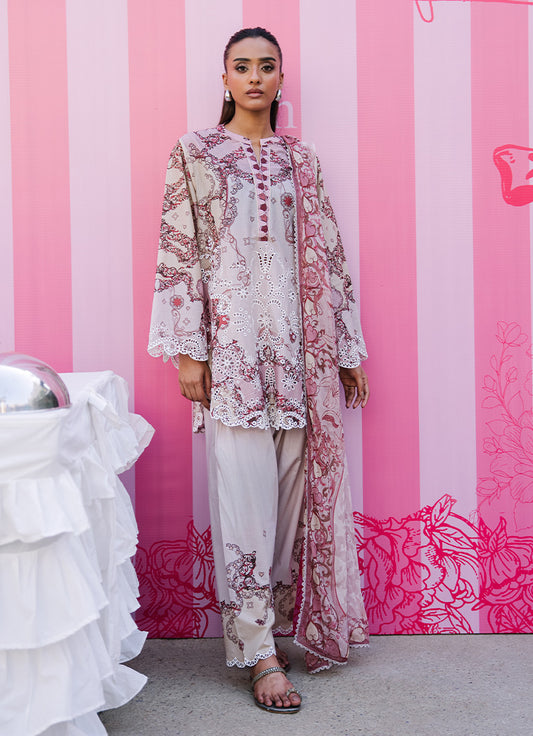 Printed Embroidered 3 PC Suit