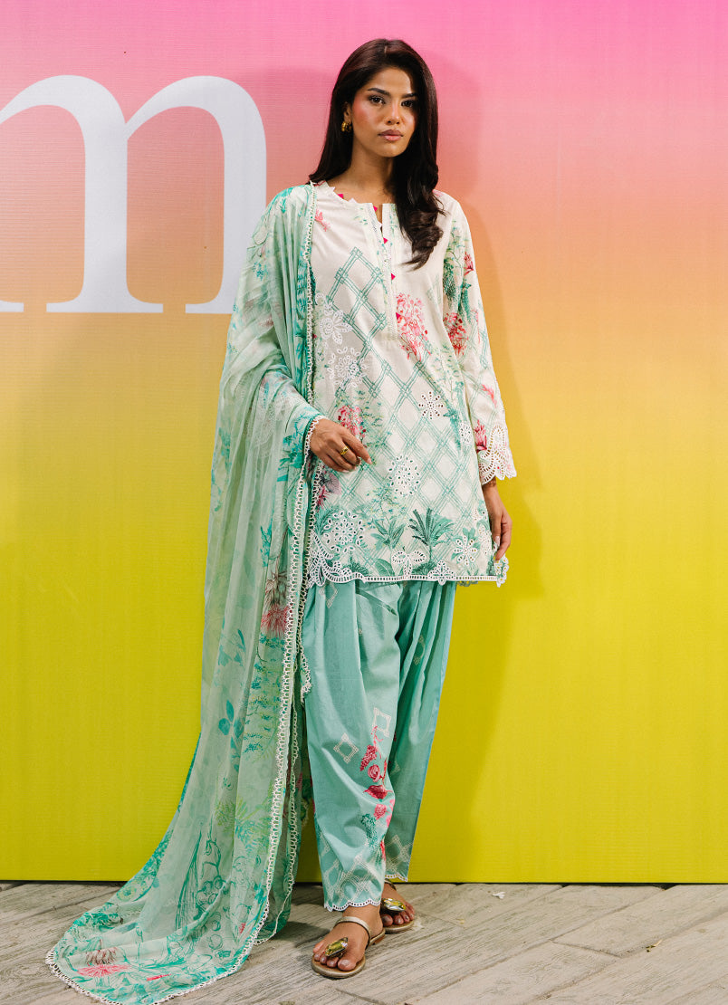 Printed Embroidered 3 PC Suit