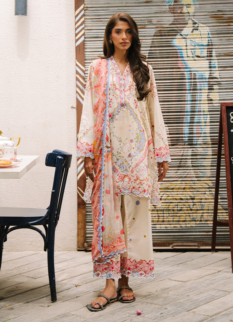 Printed Embroidered 3 PC Suit