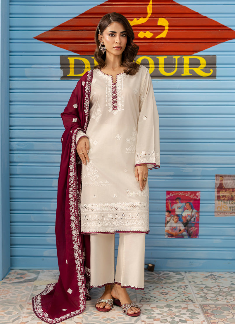 Embroidered 3 PC Suit