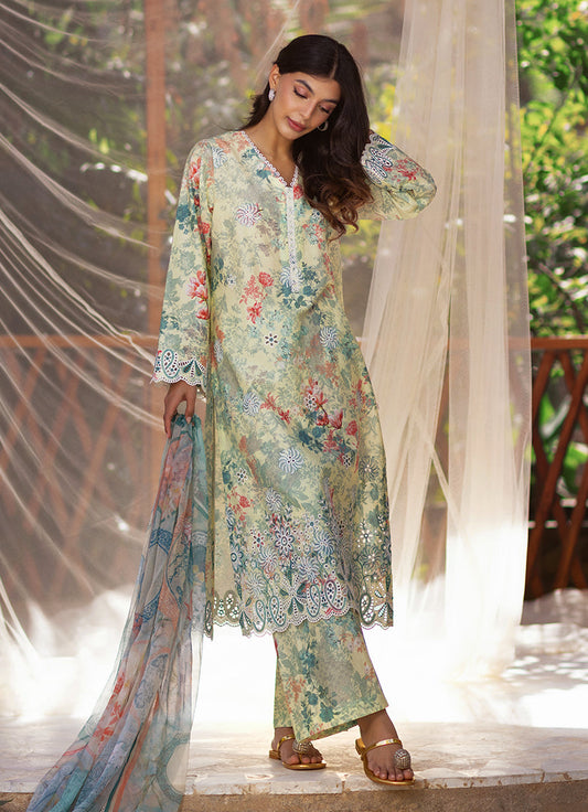 3 PC Embroidered Printed Suit