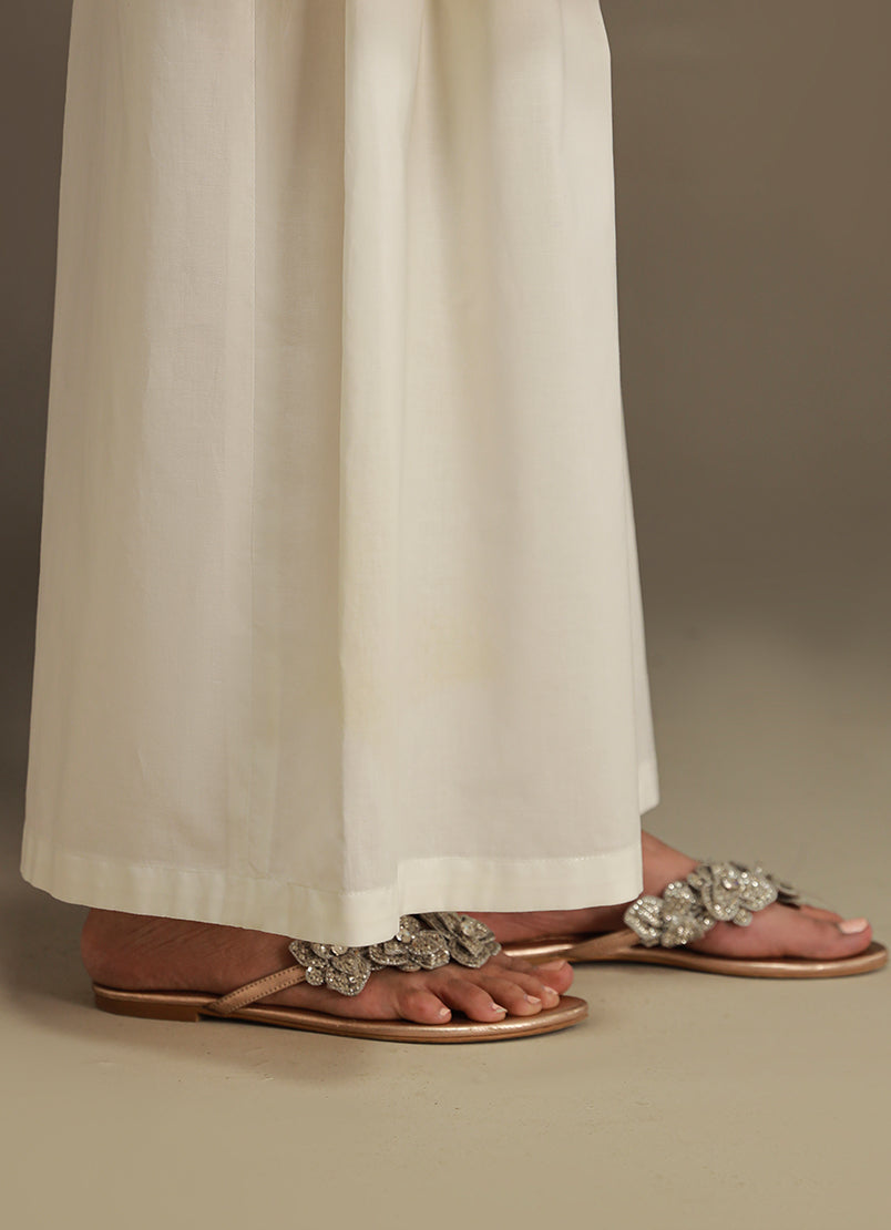 White Pleated Culottes