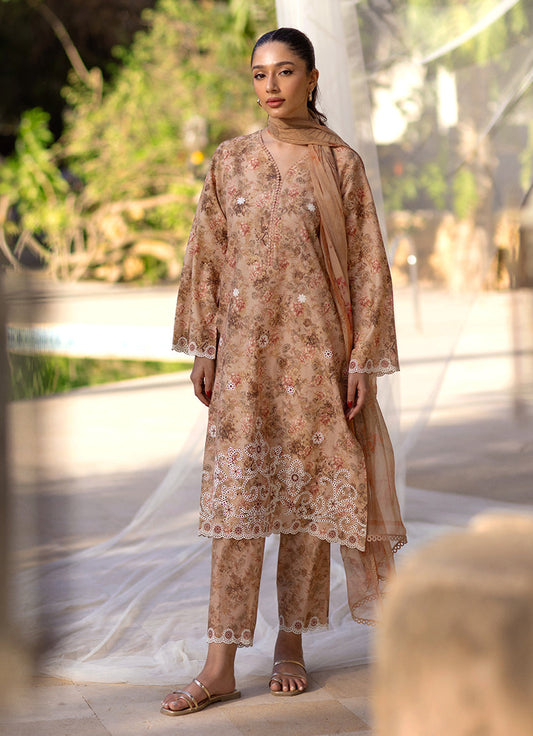 3 PC Embroidered Printed Suit