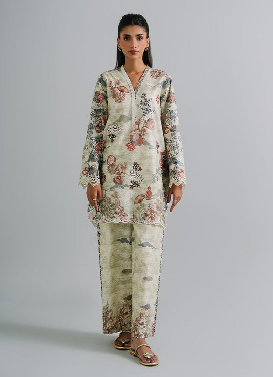 Printed Embroidered CO-ORD Set