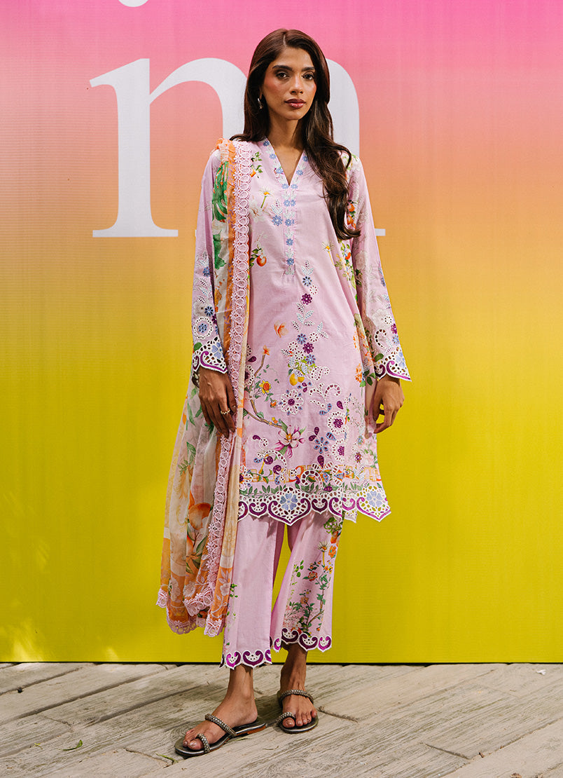 Printed Embroidered 3 PC Suit