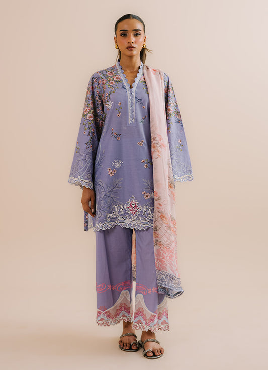 Printed Embroidered 3 PC Suit