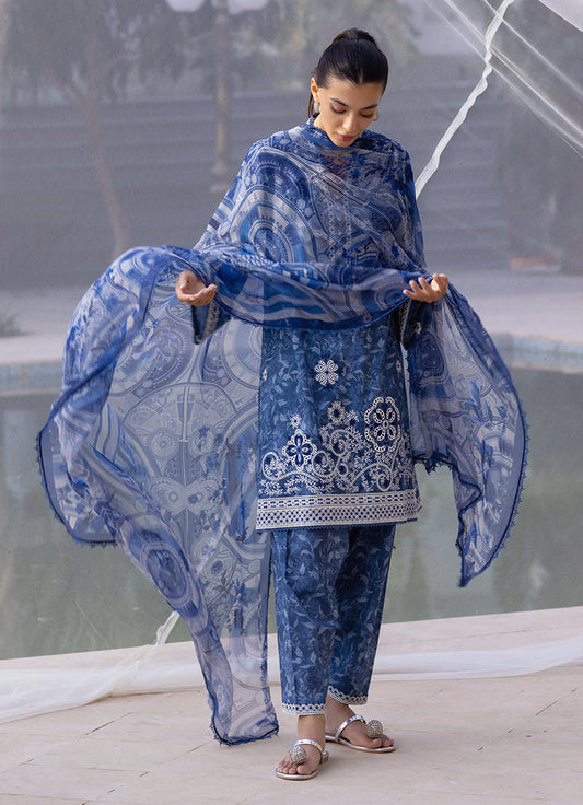 3 PC Embroidered Printed Suit