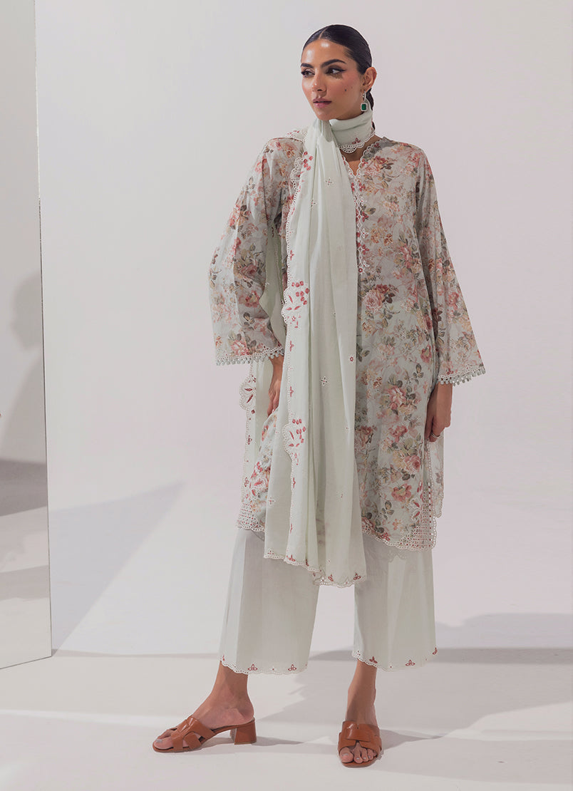 3 PC Embroidered Printed Suit