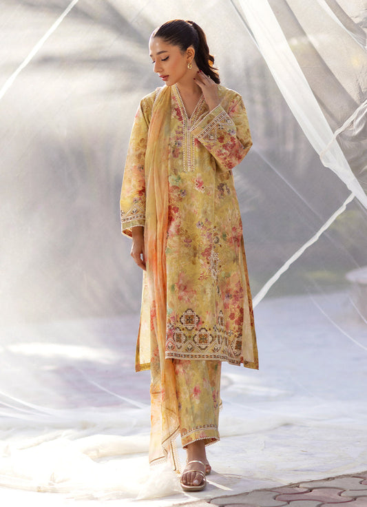3 PC Embroidered Printed Suit
