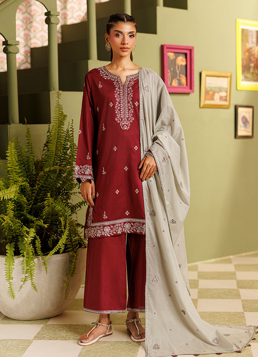 Embroidered 3 PC Suit