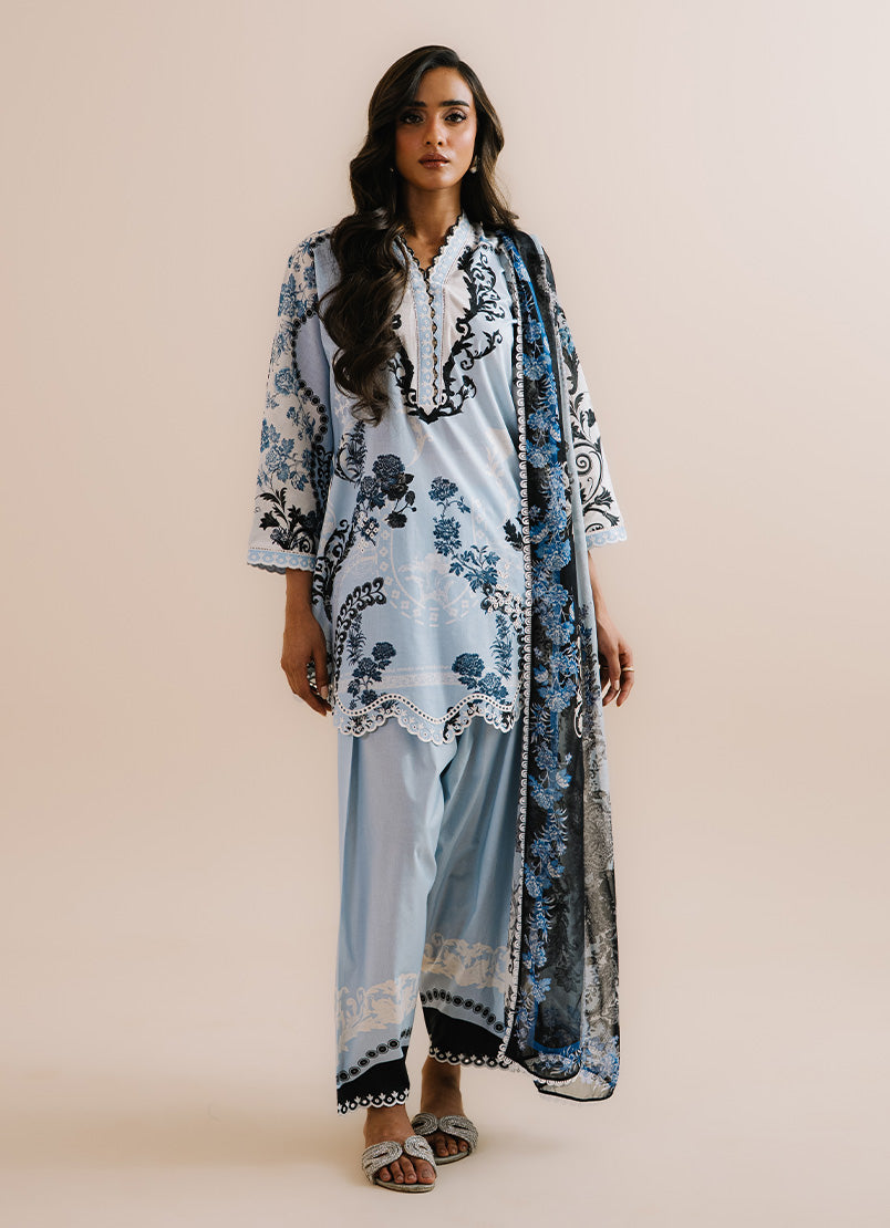 Printed Embroidered 3 PC Suit