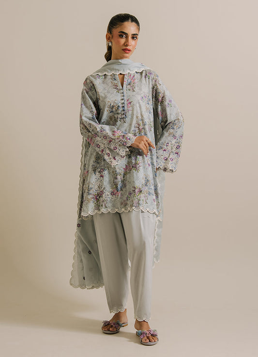 3 PC Printed Embroidered Suit