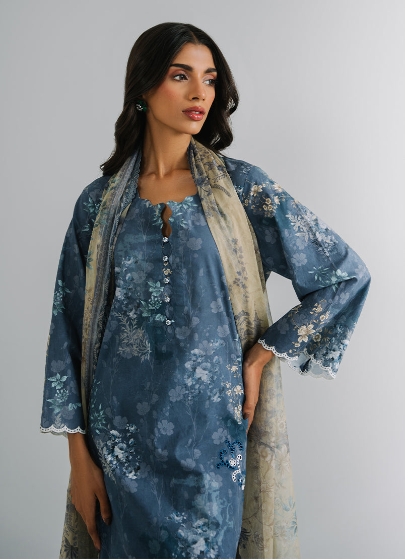 3 PC Embroidered Printed Suit