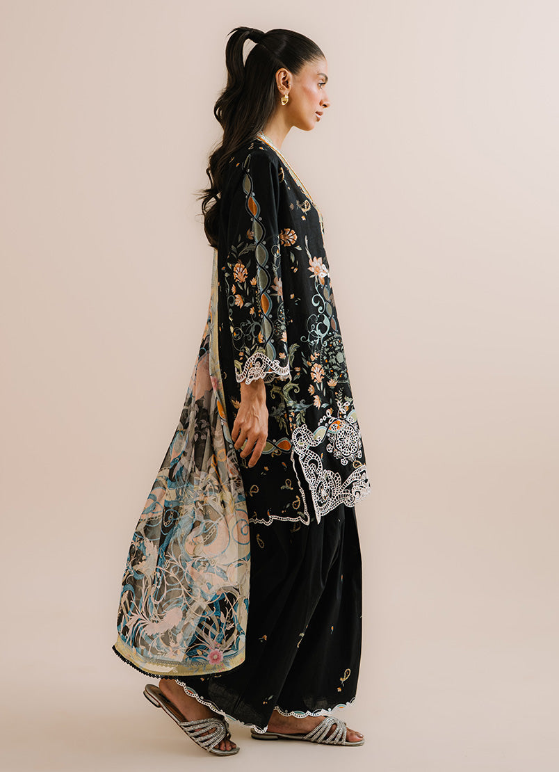 Printed Embroidered 3 PC Suit