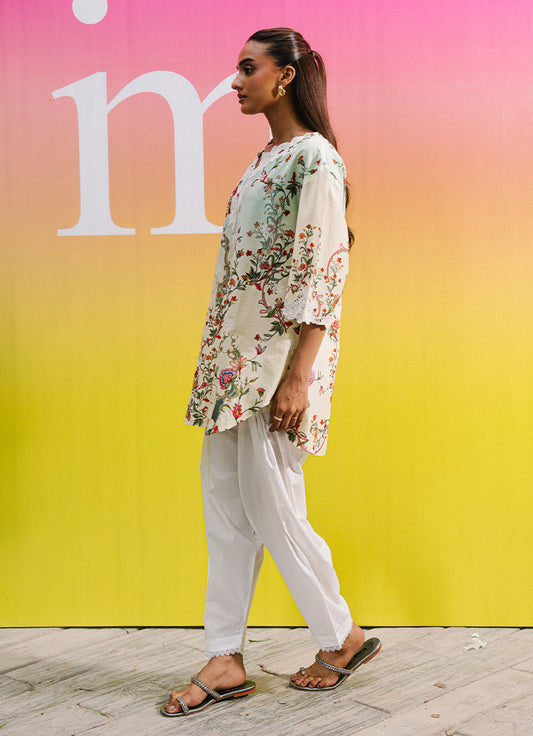 Printed Embroidered Shirt