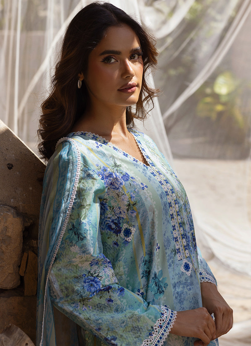 3 PC Embroidered Printed Suit