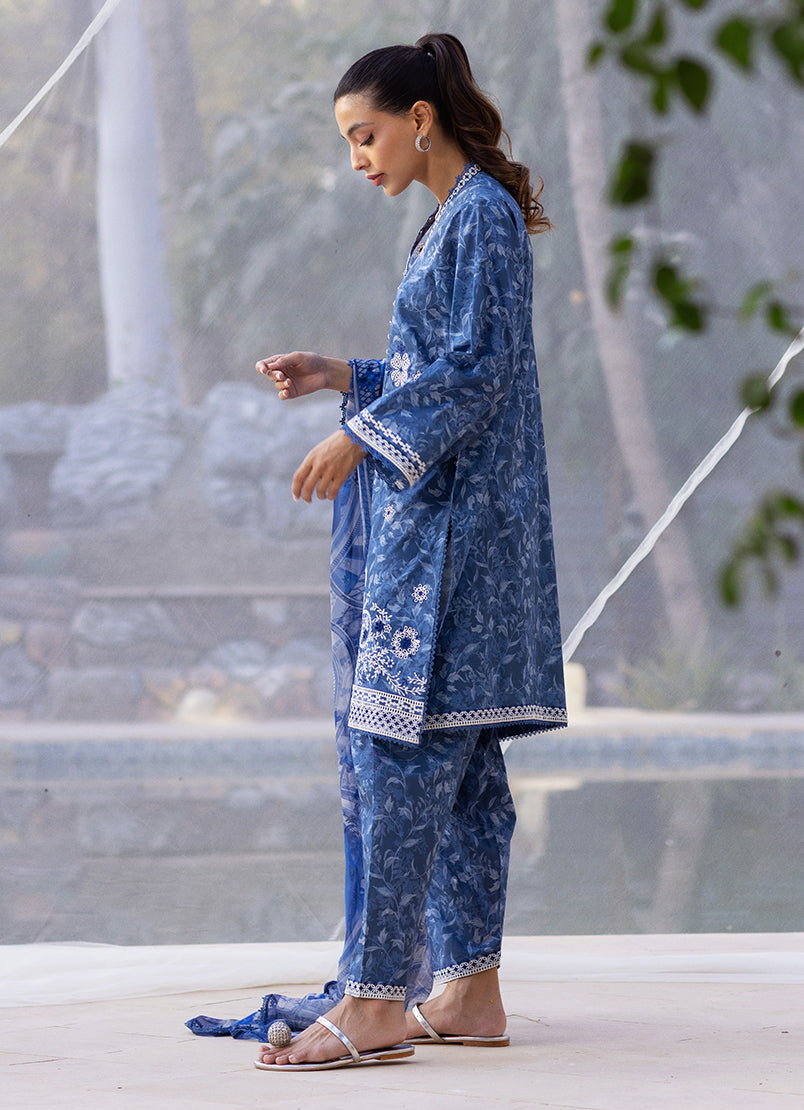 3 PC Embroidered Printed Suit