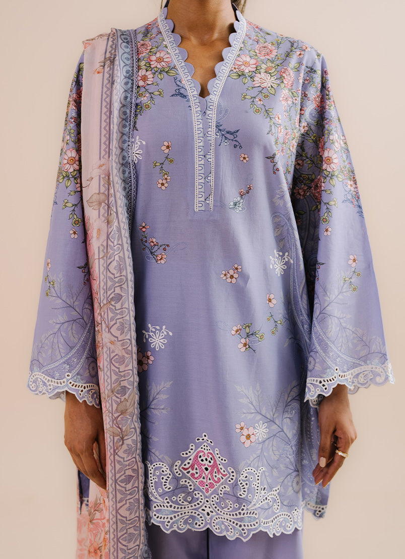 Printed Embroidered 3 PC Suit