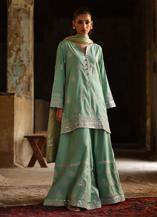 3 PC Amber Gharara Set