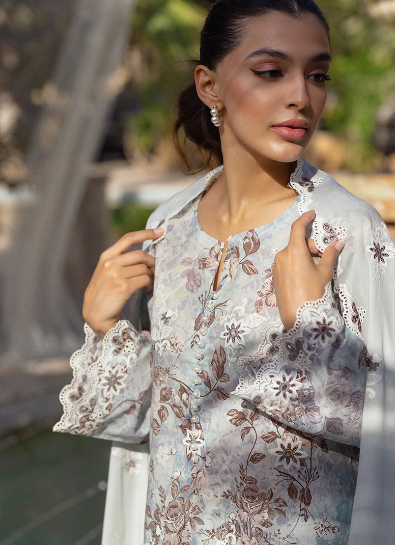 3 PC Embroidered Printed Suit