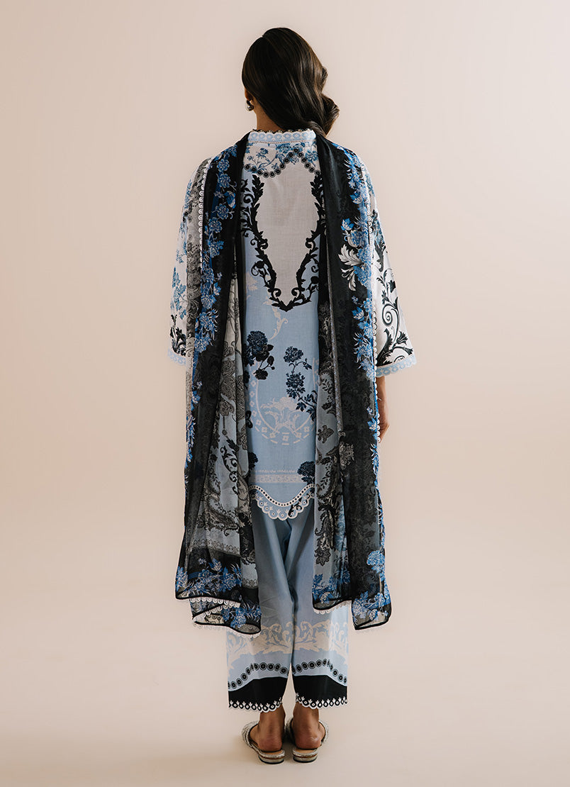 Printed Embroidered 3 PC Suit