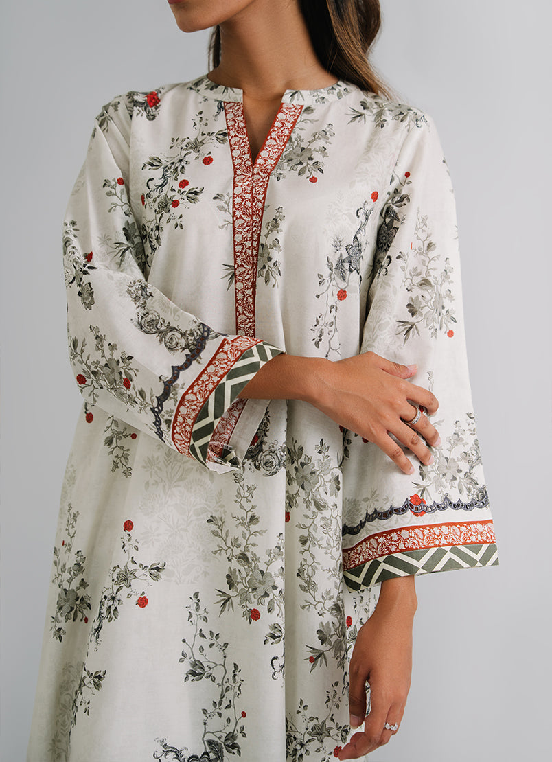 Printed Embroidered Kurta