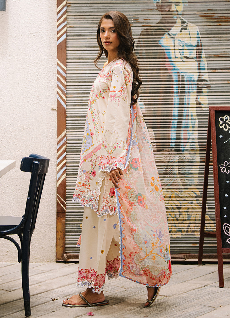 Printed Embroidered 3 PC Suit