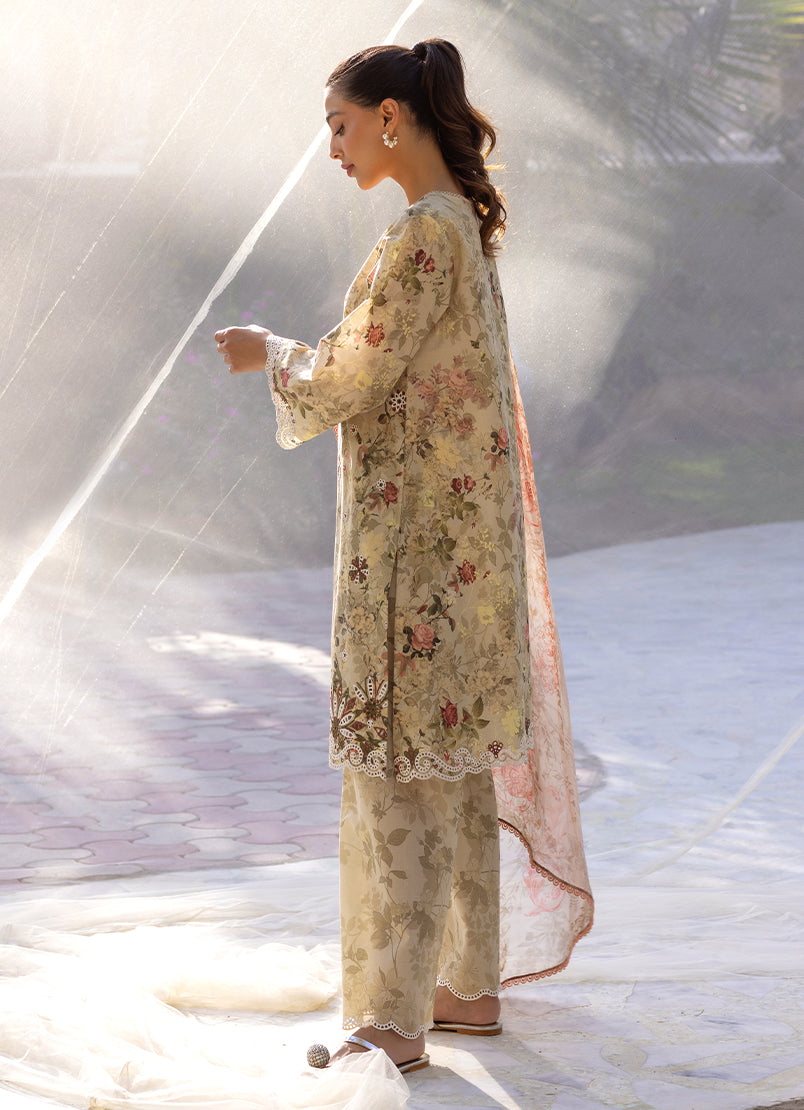 3 PC Embroidered Printed Suit