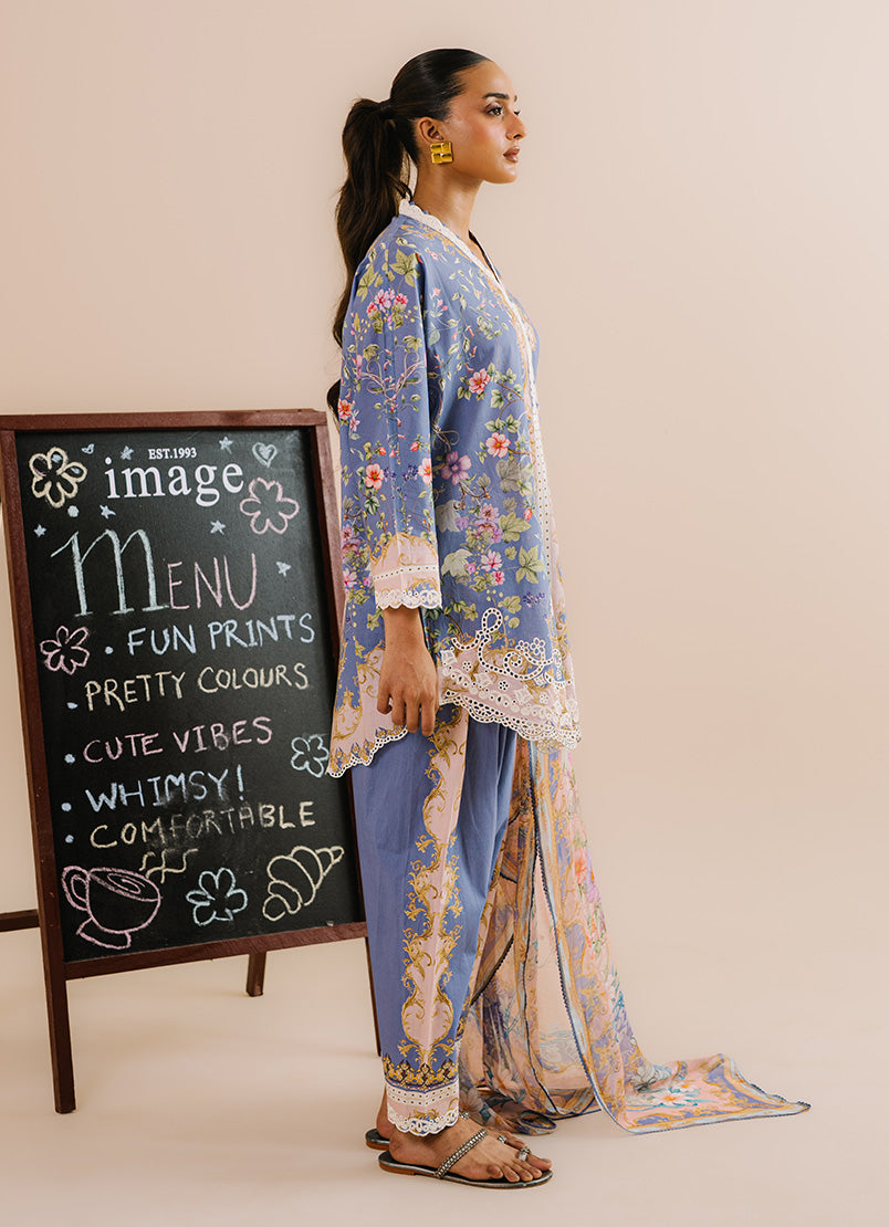 Printed Embroidered 3 PC Suit