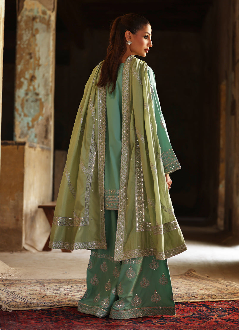 3 PC Amber Gharara Set