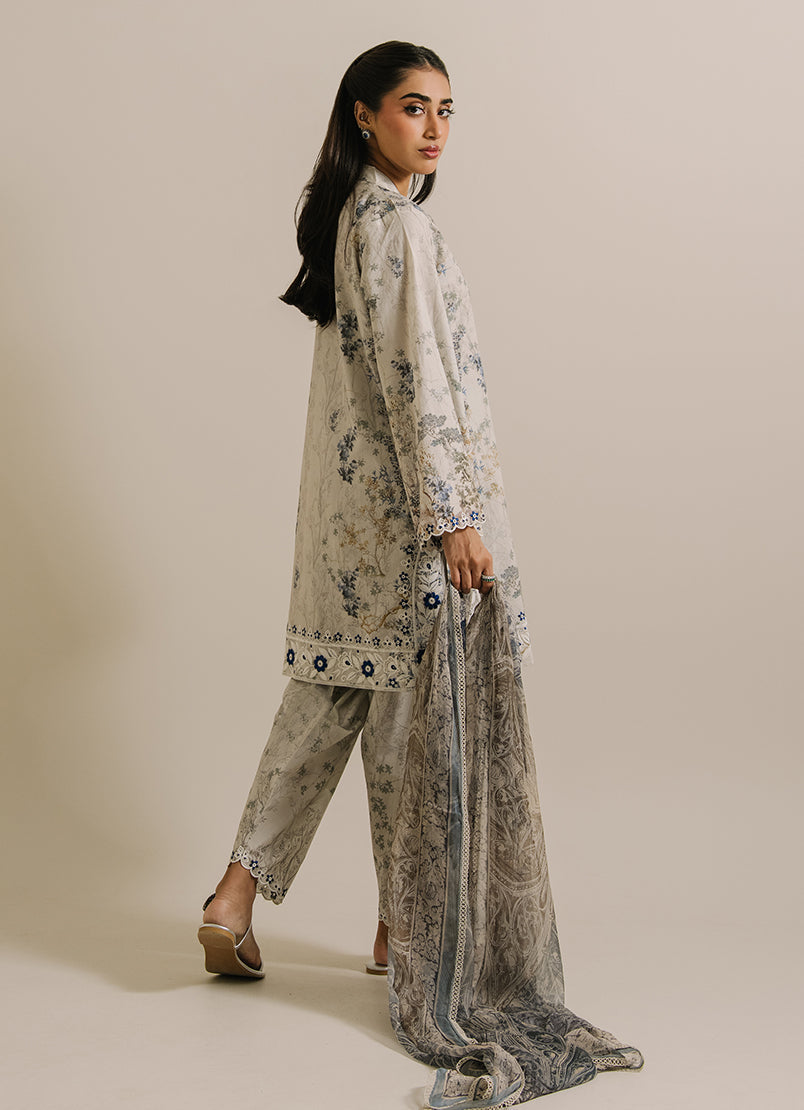 3 PC Printed Embroidered Suit