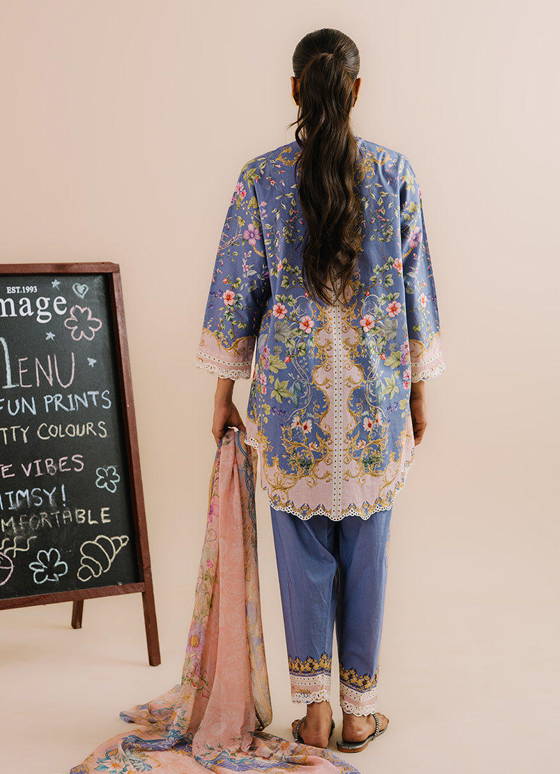Printed Embroidered 3 PC Suit